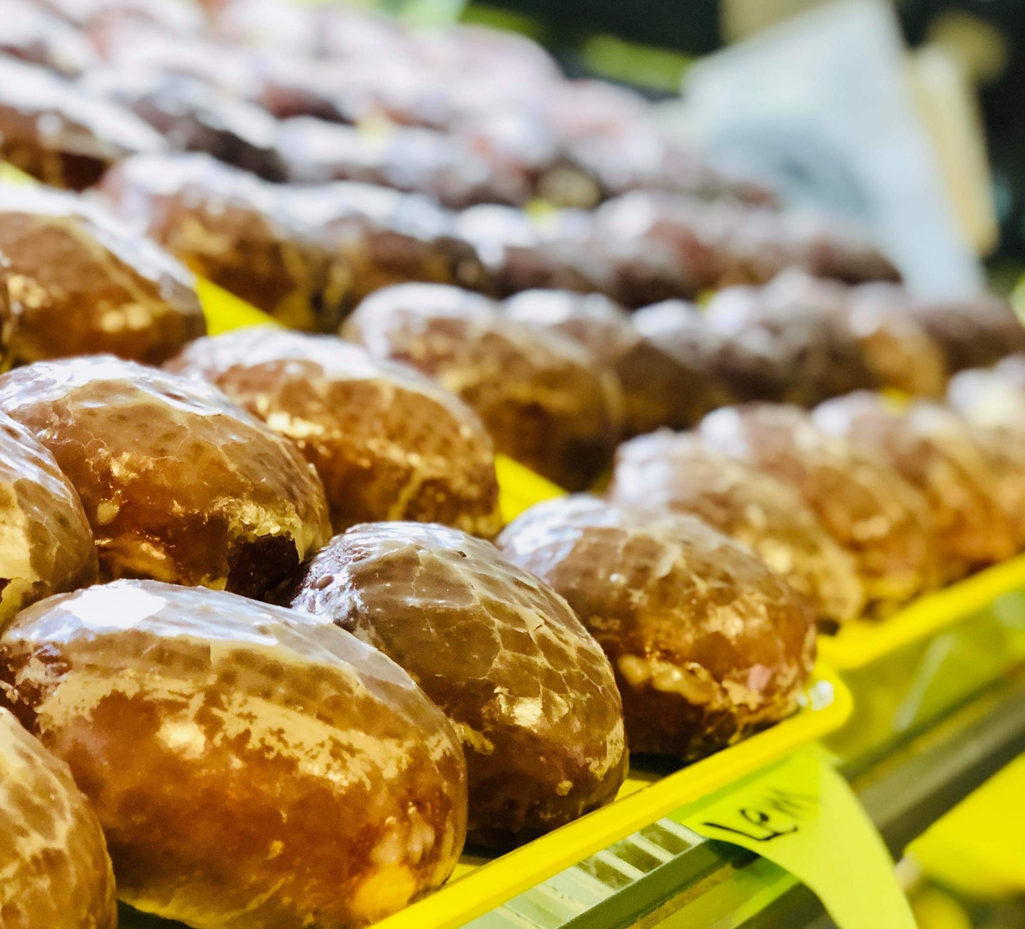 Fresh Chelsea Bakery Glazed Donuts Display