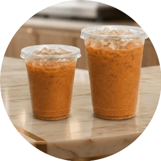 Small and large Vietnamese iced coffees at Chelsea Bakery